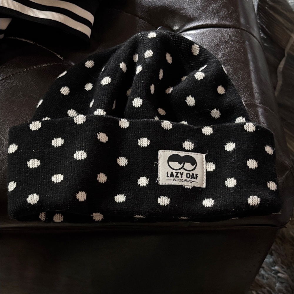 Lazy Oaf Kids' Black and White Dotted Beanie